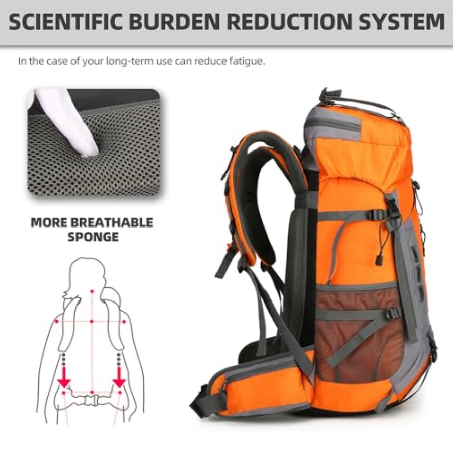 60L Hiking Backpack for Men an – обзор и цена Rain Cover Backpack