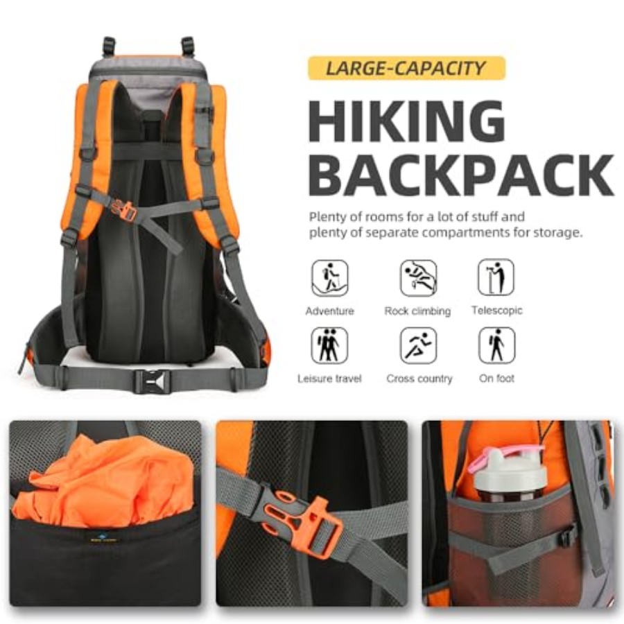 60L Hiking Backpack for Men an – обзор и цена Rain Cover Backpack