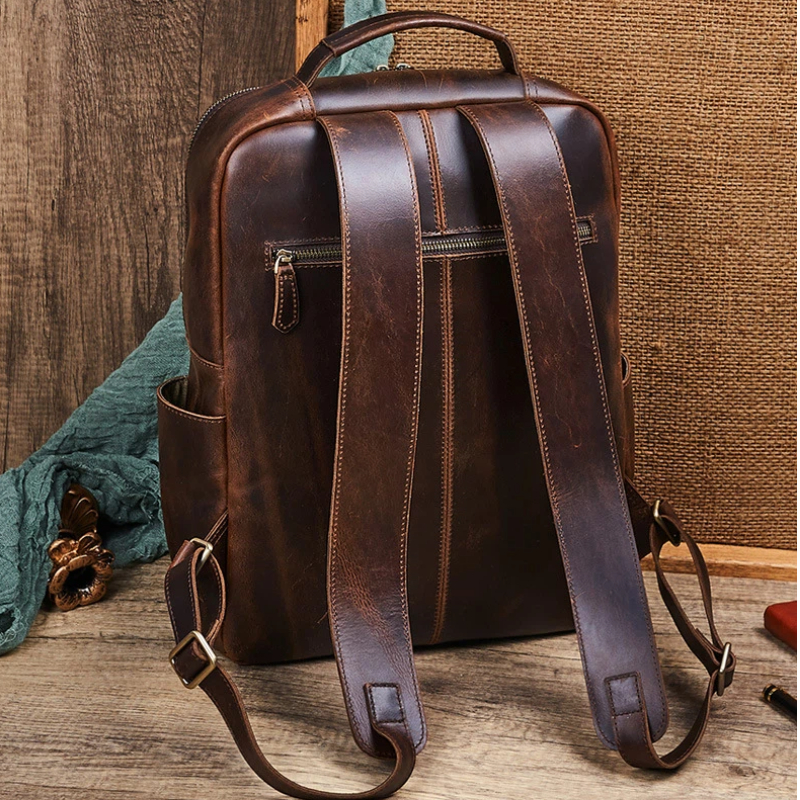 Men's Top Grain Waxed Leather  – обзор и цена Leather Backpack Vintage