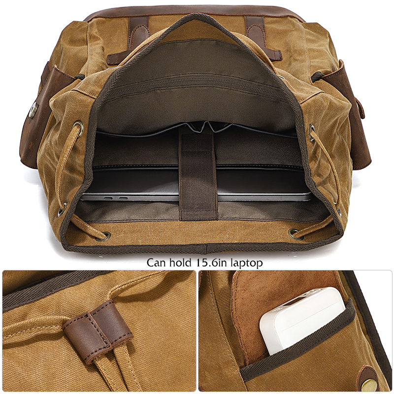 Men's Backpack Vintage Waxed C – обзор и цена Leather Backpack Vintage