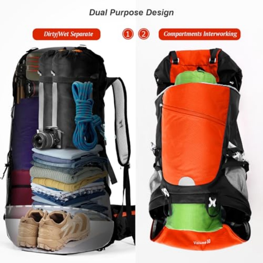 50L Hiking Backpack Travel Bag – обзор и цена Rain Cover Backpack