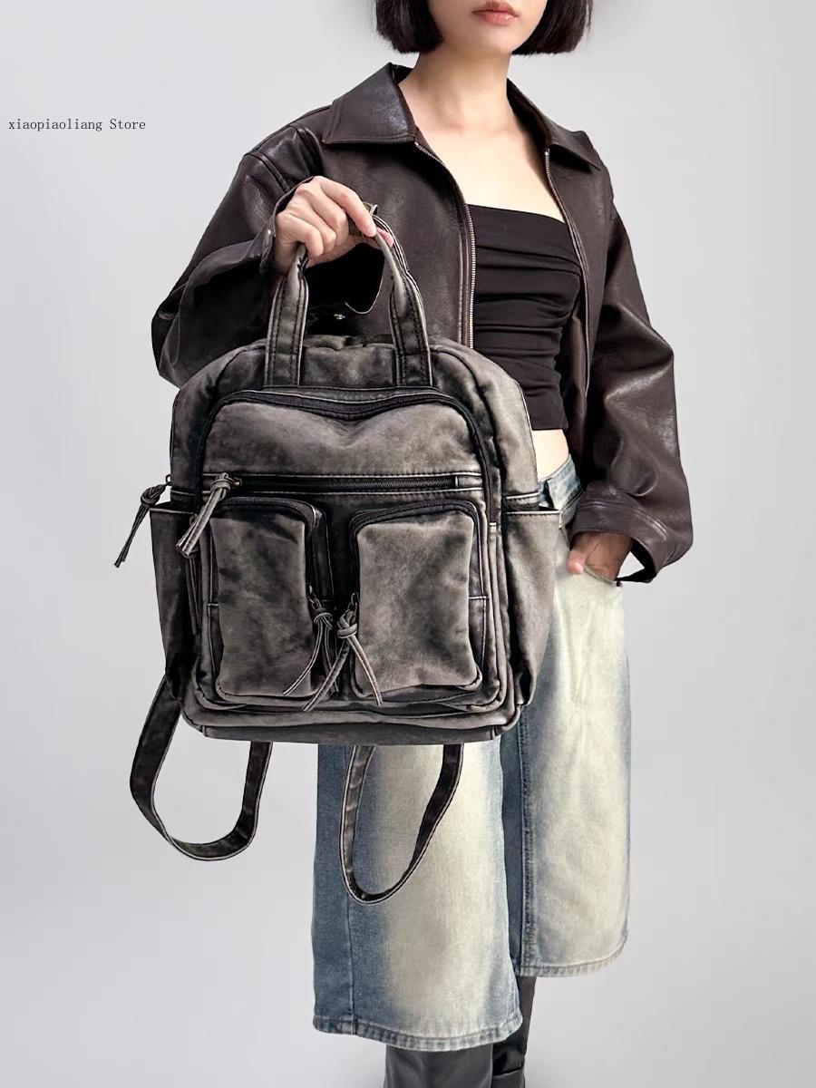 Luxury Soft Washed Pu Leather  – обзор и цена Leather Backpack Vintage