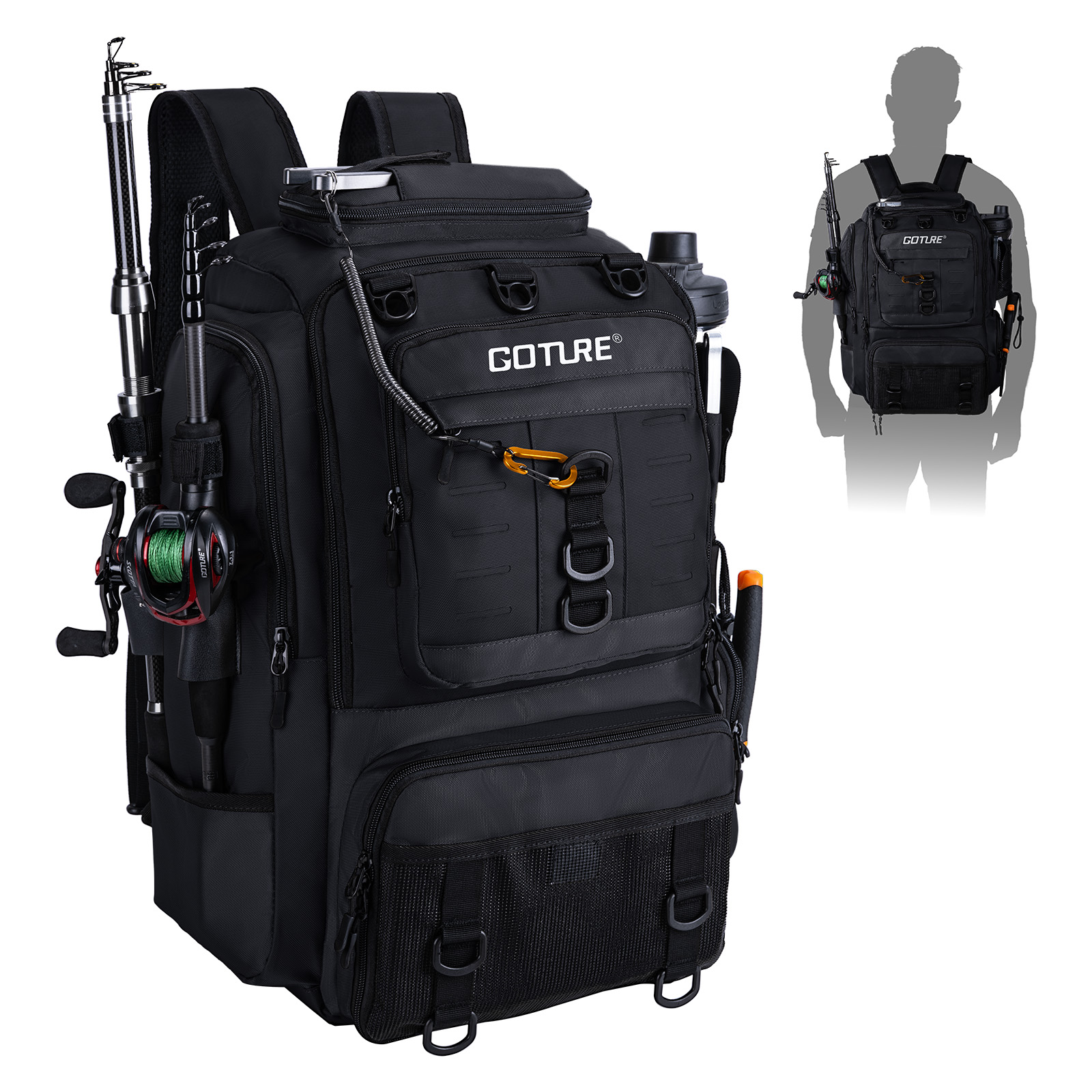 Goture Fishing Bag with Rod Ho – обзор и цена Backpack Insert Organizer