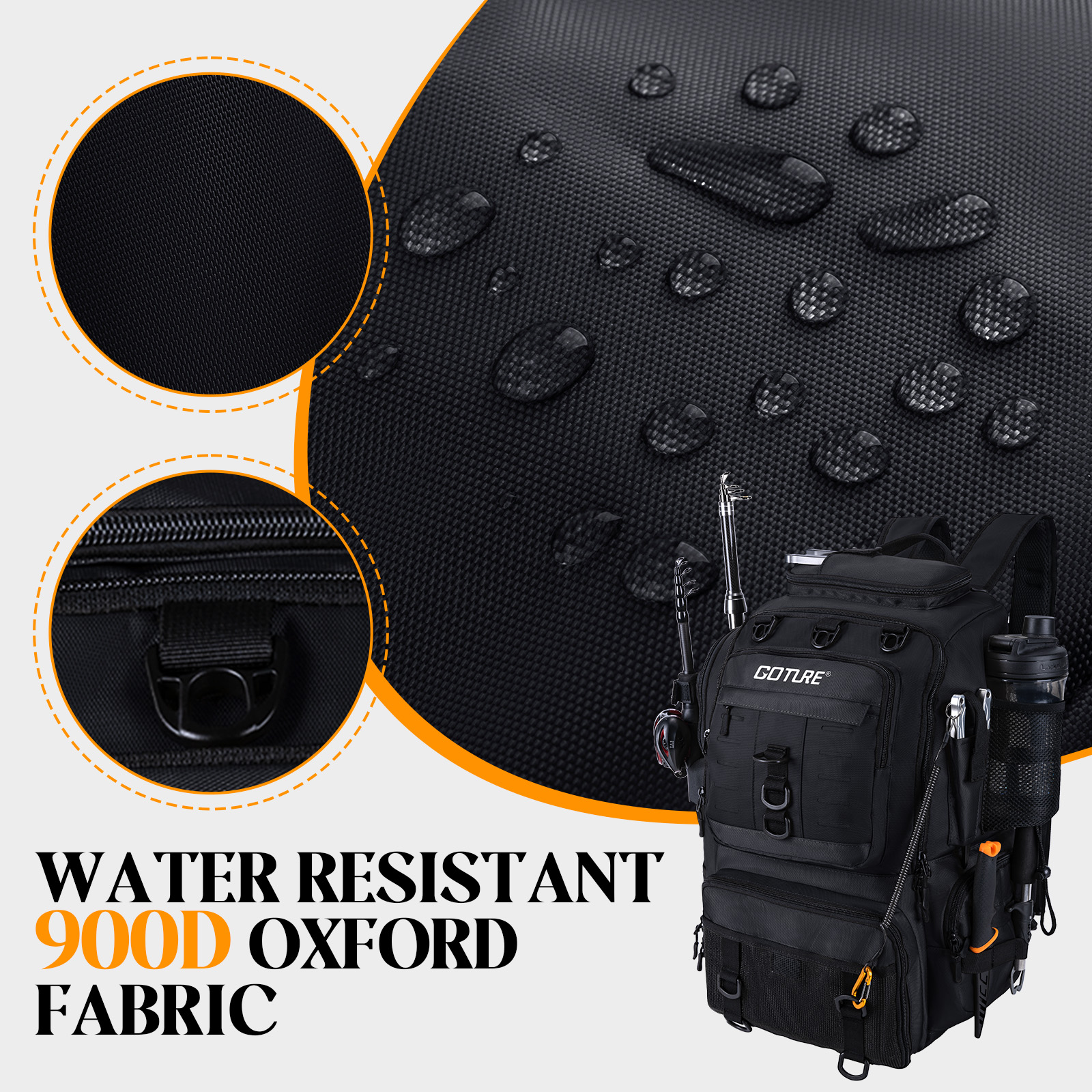 Goture Fishing Bag with Rod Ho – обзор и цена Backpack Insert Organizer