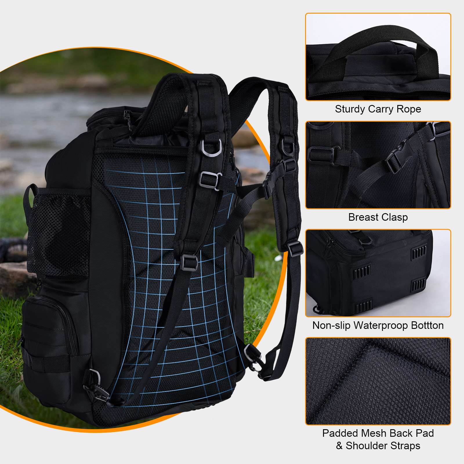 Goture Fishing Bag with Rod Ho – обзор и цена Backpack Insert Organizer