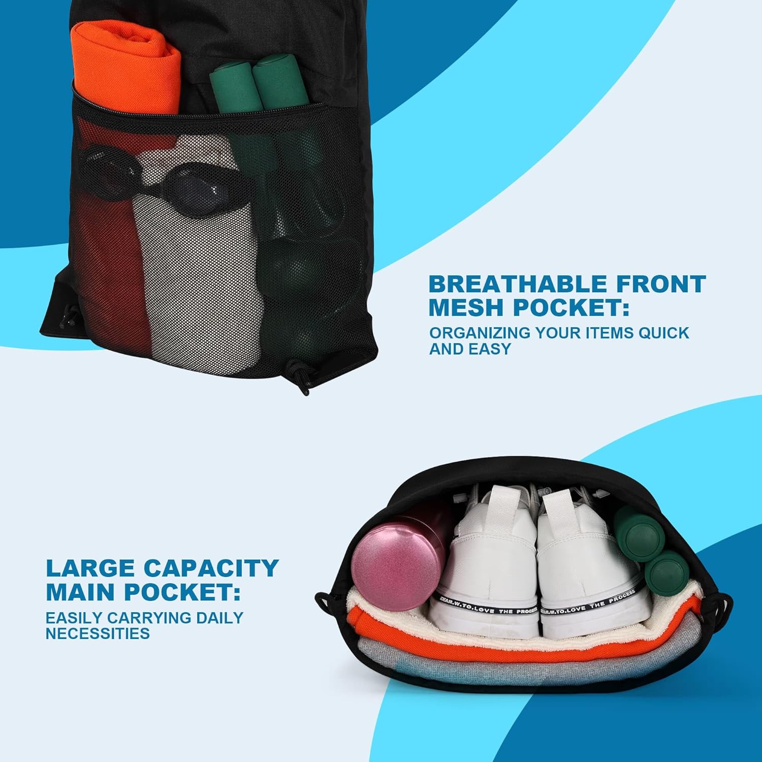 TILYMOL Drawstring Backpack Gy – обзор и цена Drawstring Gym Bag