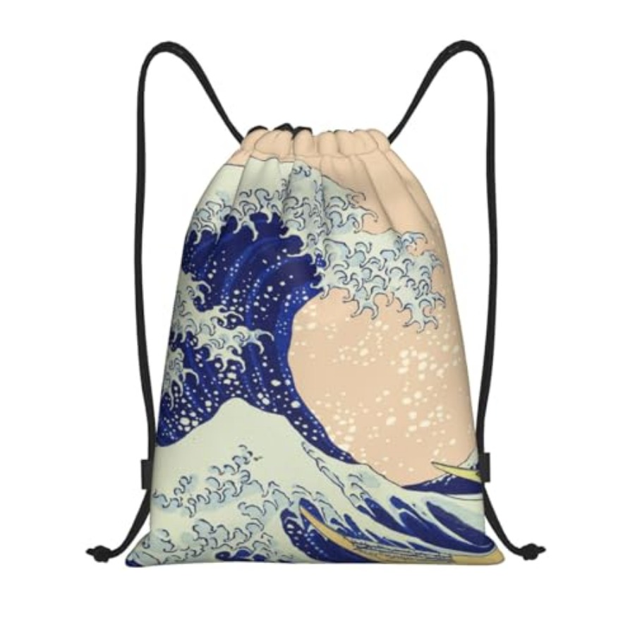 Japanese Kanagawa Ocean Great  – обзор и цена Drawstring Gym Bag