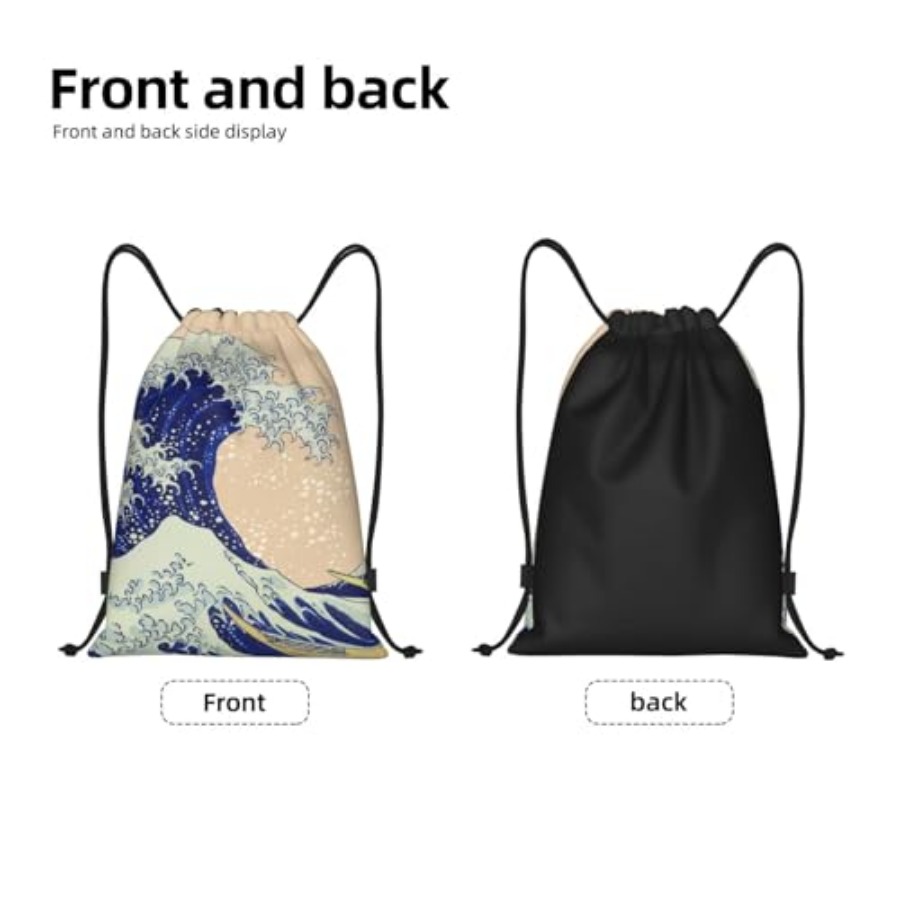 Japanese Kanagawa Ocean Great  – обзор и цена Drawstring Gym Bag