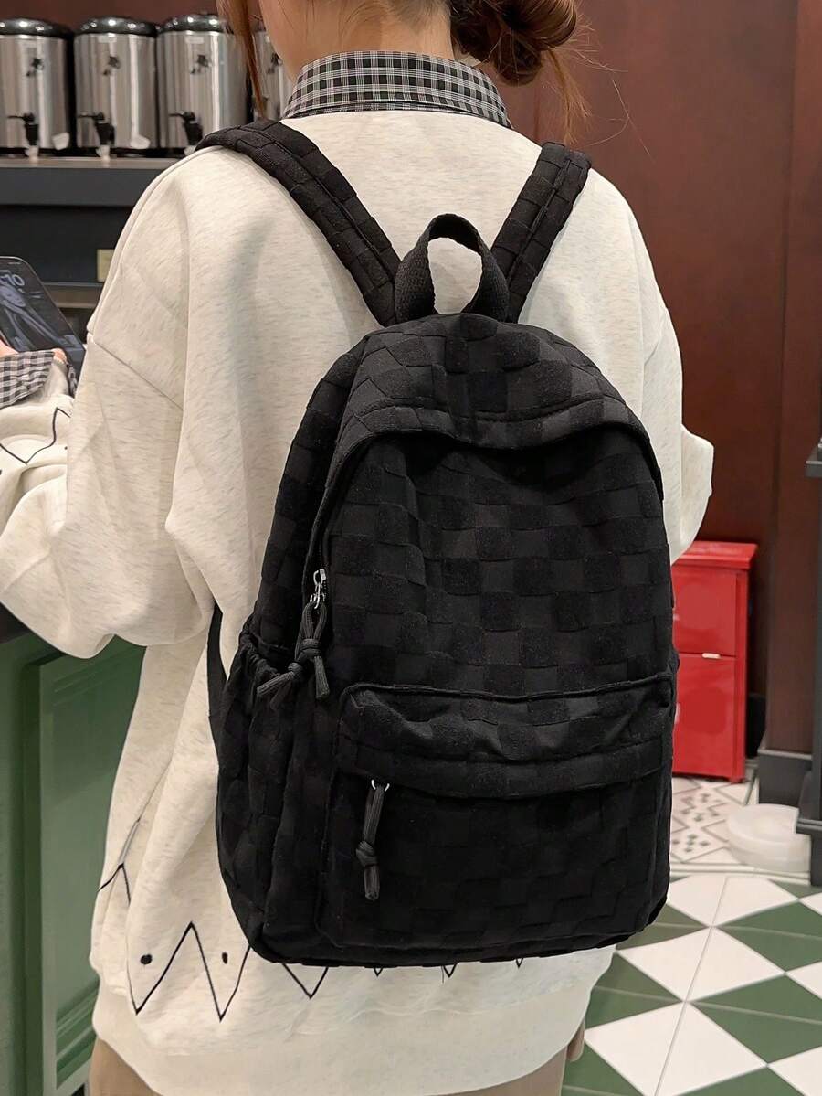 Womens Patchwork Plaid Faux Fu – обзор и цена Fashion Backpack Women