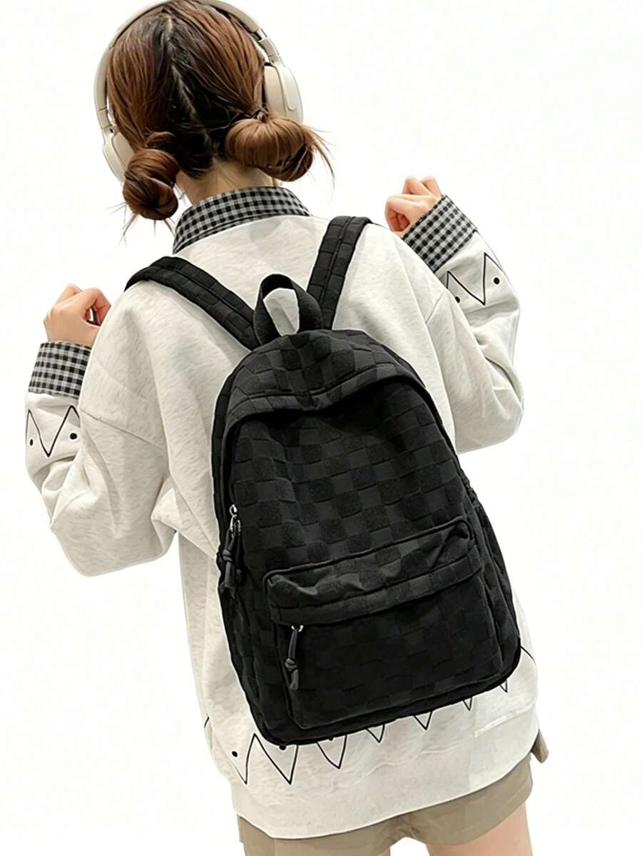 Womens Patchwork Plaid Faux Fu – обзор и цена Fashion Backpack Women