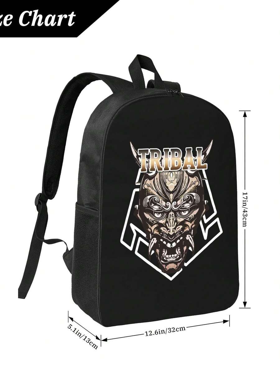 Tribal Demon Print Waterproof  – обзор и цена Travel Backpack Anti Theft