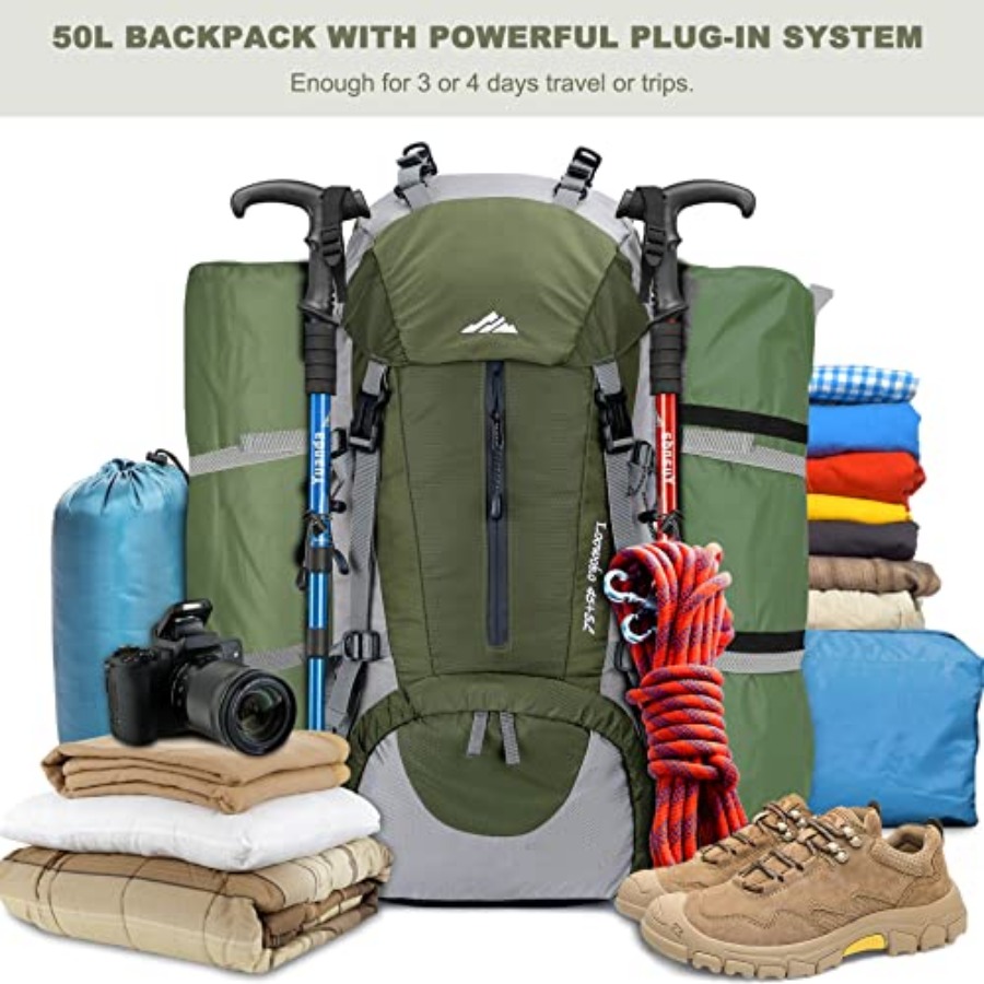 Loowoko 50L Hiking Backpack, W – обзор и цена Rain Cover Backpack
