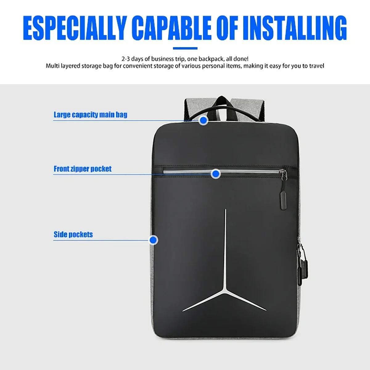 New Anti-theft USB Waterproof  – обзор и цена Travel Backpack Anti Theft