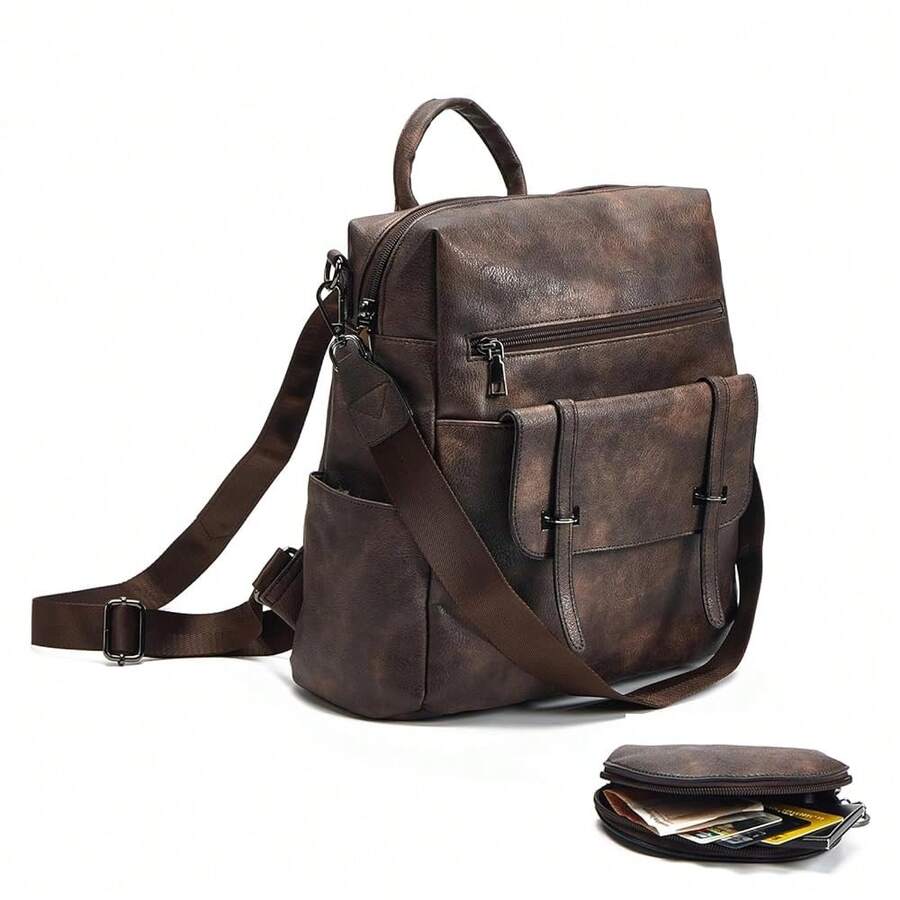 Women Fashion Vintage Brown PU – обзор и цена Leather Backpack Vintage