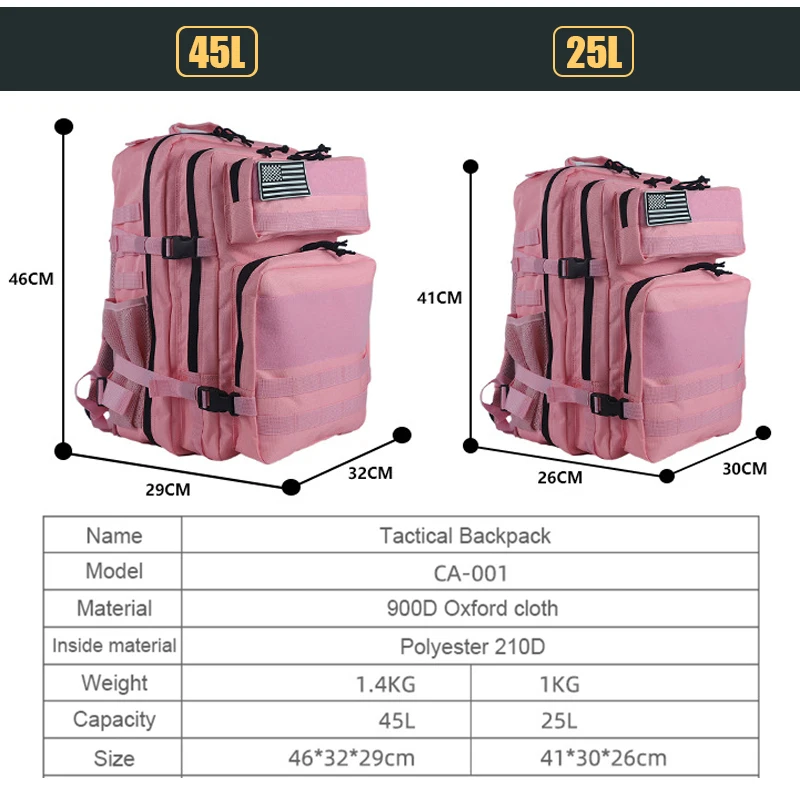 25L/45L 3P Tactical Backpack f – обзор и цена Urban Backpack Tactical