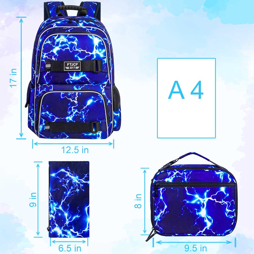 3PCS Lightning boys Backpack,  – обзор и цена School Backpack Teen