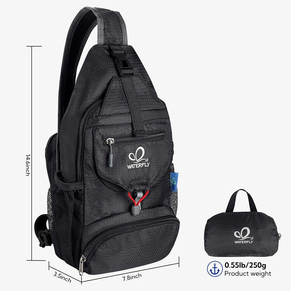 WATERFLY Chest Bag Shoulder Sm – обзор и цена Sling Backpack Shoulder