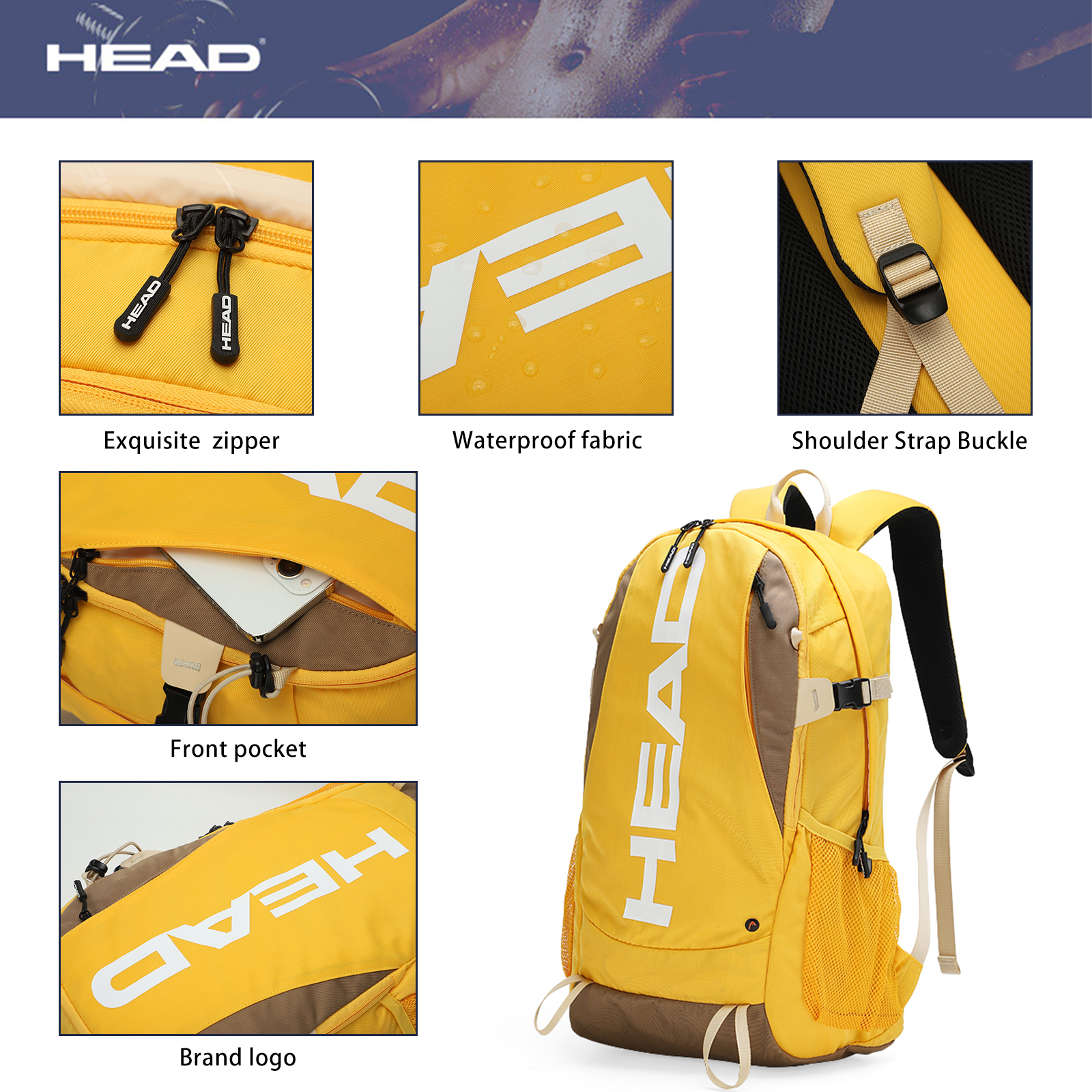 HEAD Waterproof Sport Gym Back – обзор и цена Hiking Backpack Waterproof