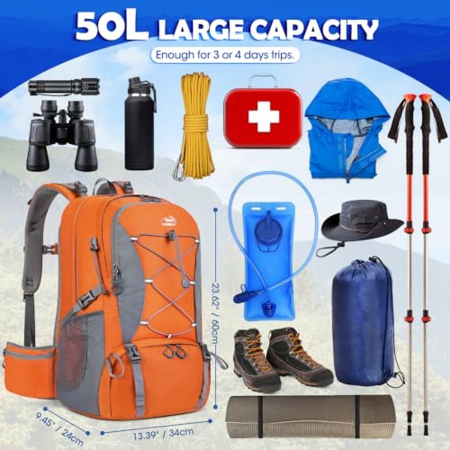 50L Hiking Backpack Waterproof – обзор и цена Hiking Backpack Waterproof