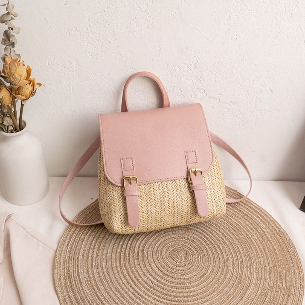 Fashion PU Leather Straw Backp – обзор и цена Leather Backpack Vintage
