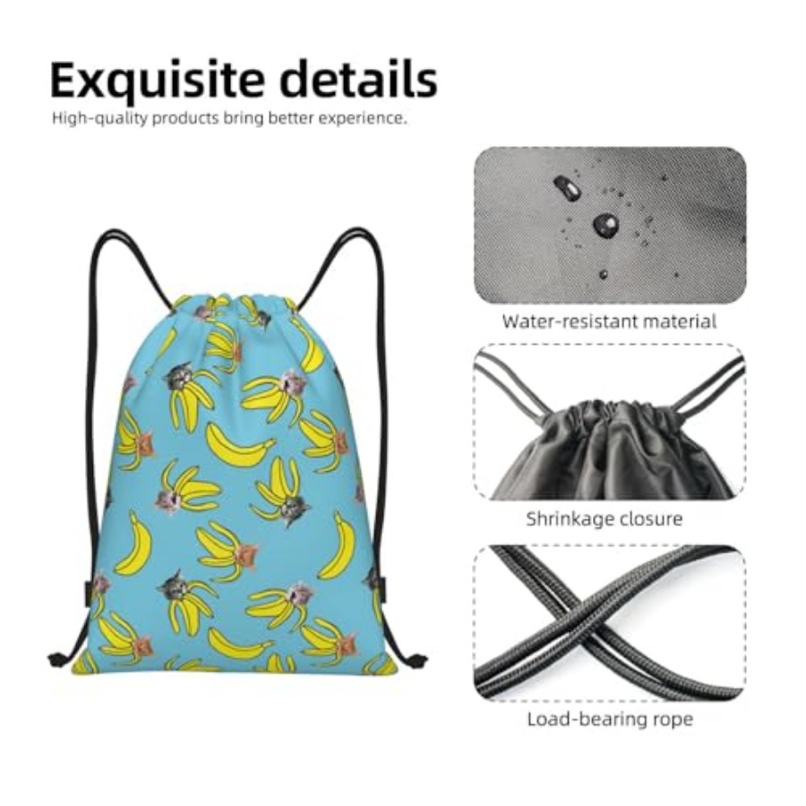 Funny Cat Banana Bananas Draws – обзор и цена Drawstring Gym Bag